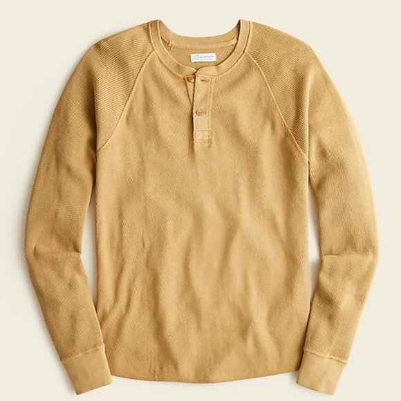 J. Crew Mixed-waffle henley Tall L - Picture 1 of 7
